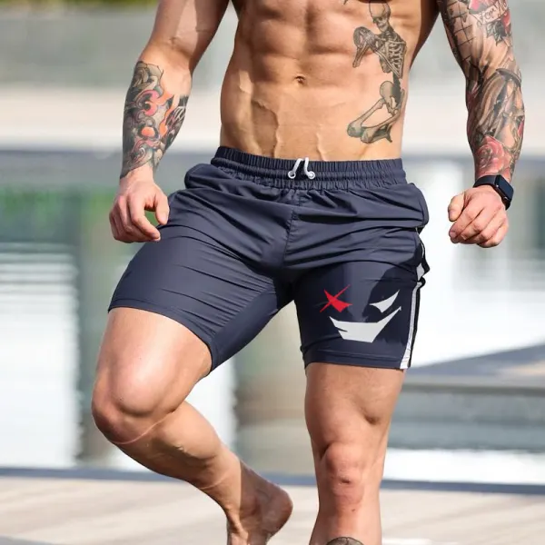 Men's Fashion Smiley Print Casual Slim Fit Shorts - Fineesa.chimpone.com 