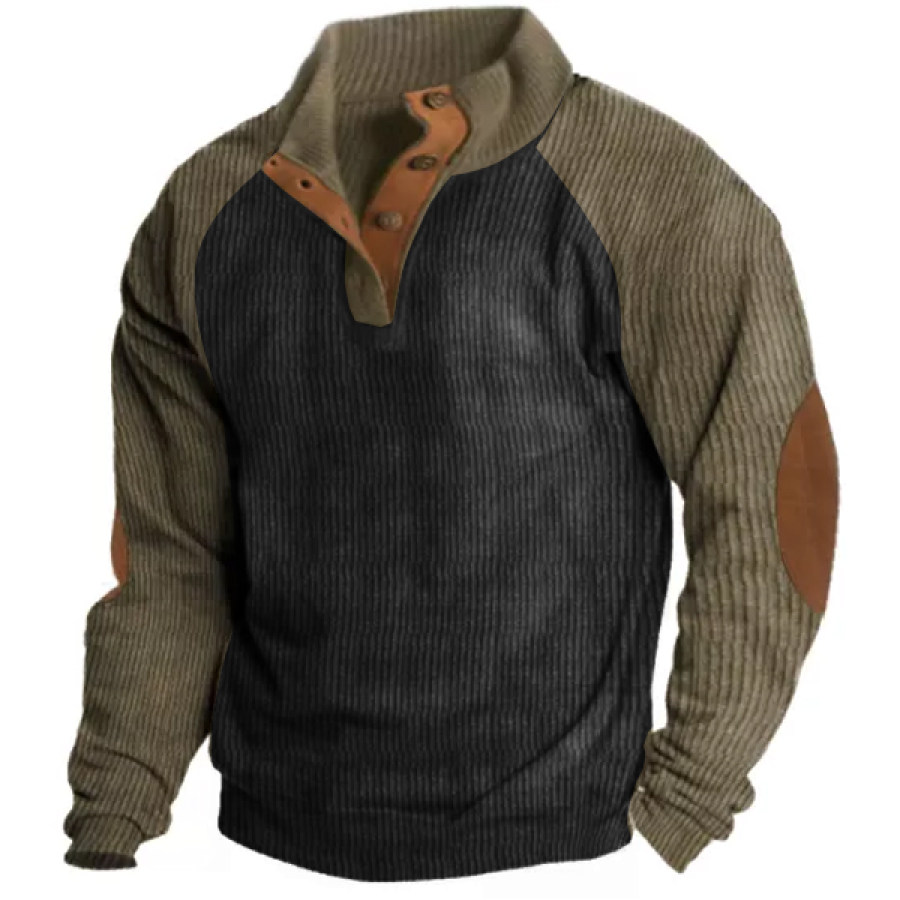 

Sweat-shirt Décontracté à Col Montant Et Manches Raglan Pour Hommes