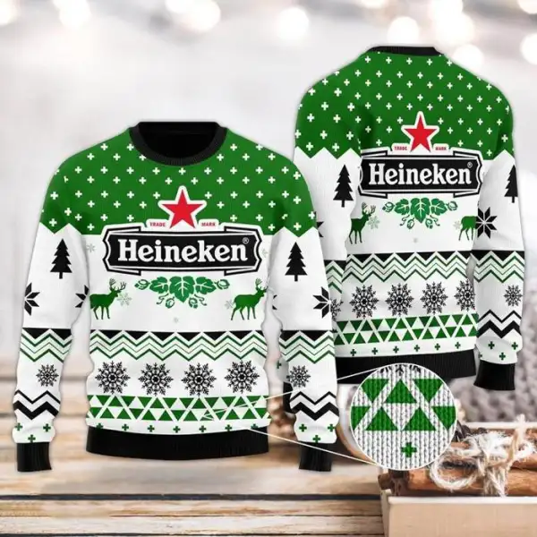 HEINEKEN BEER Christmas Ugly Sweater - Cotosen.com