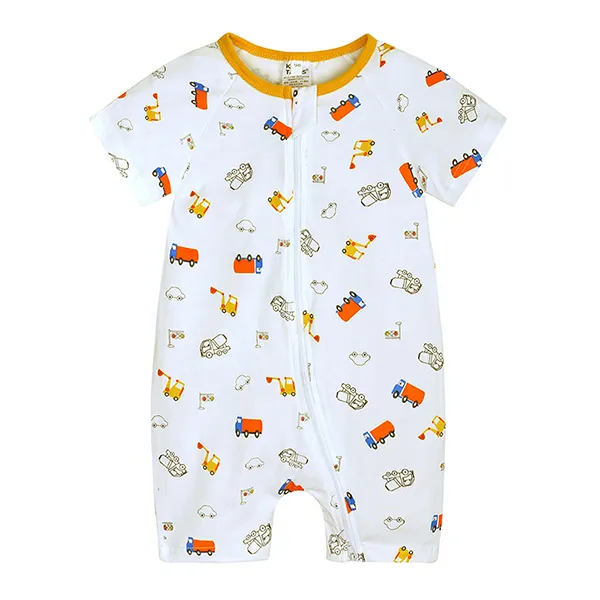 【3M-3Y】Baby Boy Round Neck Short Sleeve Cartoon Print Flat Jumpsuit - Popopiestyle.com 