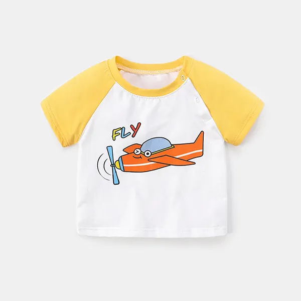 【6M-4Y】Boys Round Neck Short Sleeve Cartoon Print T-shirt - Popopiestyle.com 