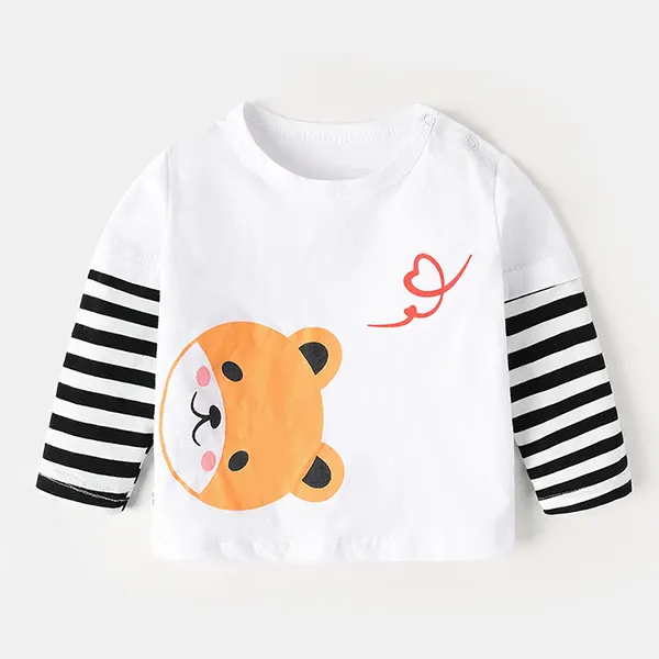 【6M-4Y】Boys' Round Neck Cartoon Print Long-sleeved T-shirt - Popopiestyle.com 