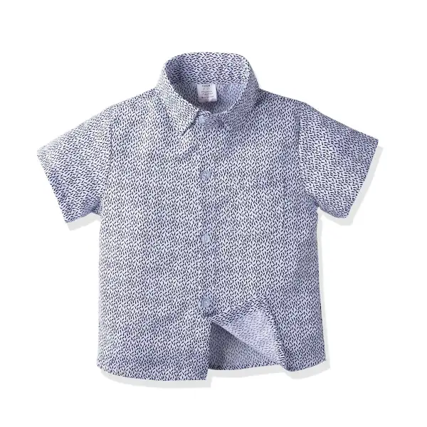 【12M-7Y】Boys Cartoon Shark Short Sleeve Shirt - Popopiestyle.com 