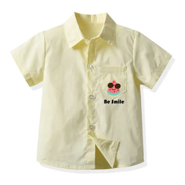 【2Y-9Y】Boys' Cartoon Print Short-sleeved Shirt - Popopiestyle.com 