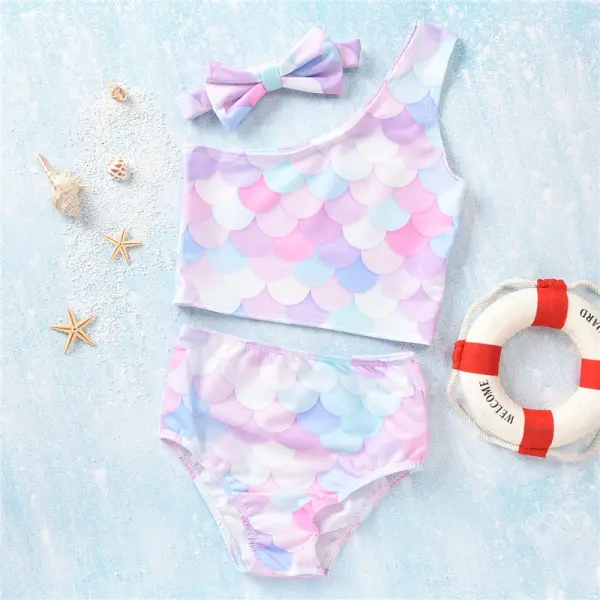 【18M-9Y】Girls Polka Dot Printed Split Swimsuit Three-piece Set - Popopiestyle.com 