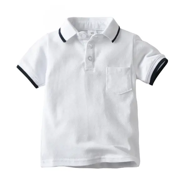 Boys' Contrasting Lapel Polo Shirt - Popopiestyle.com 