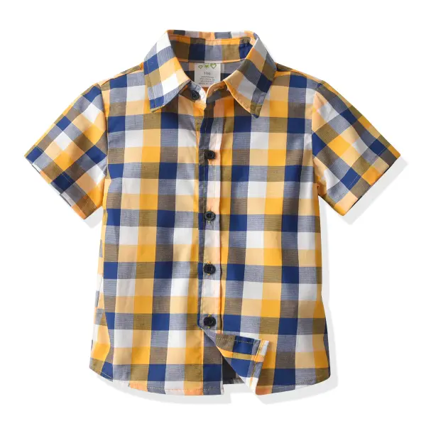 Boys Check Short Sleeve Shirt - Popopiestyle.com 