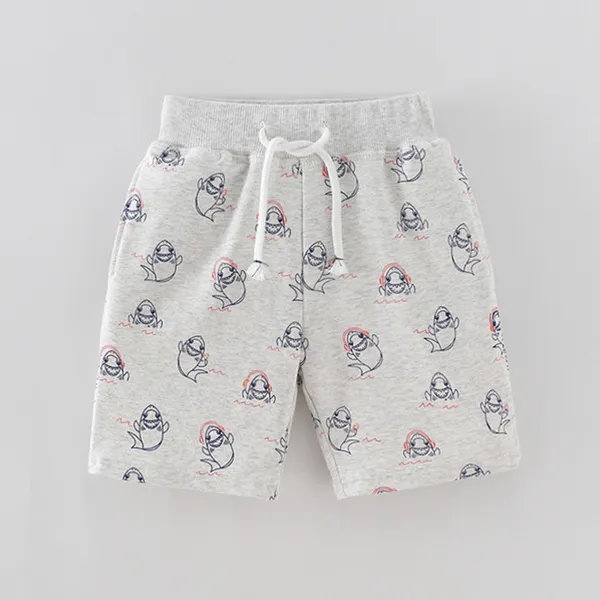 【18M-9Y】Boys Cartoon Print Trendy Five-point Pants - Popopiestyle.com 