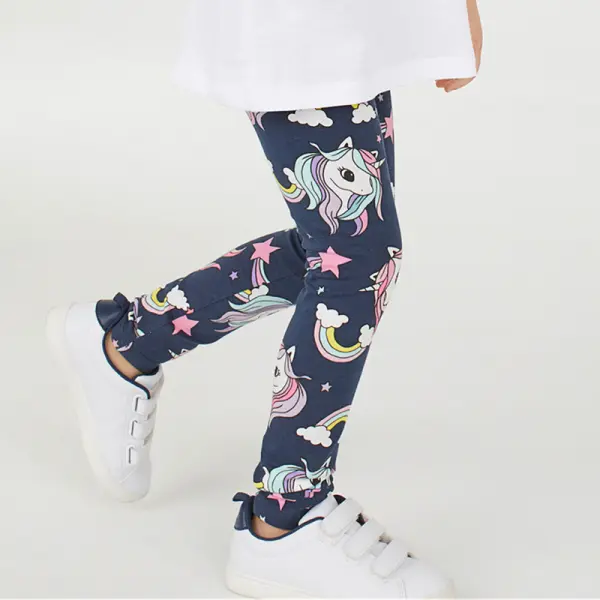 【12M-7Y】Girls Unicorn Print Leggings - Popopiestyle.com 