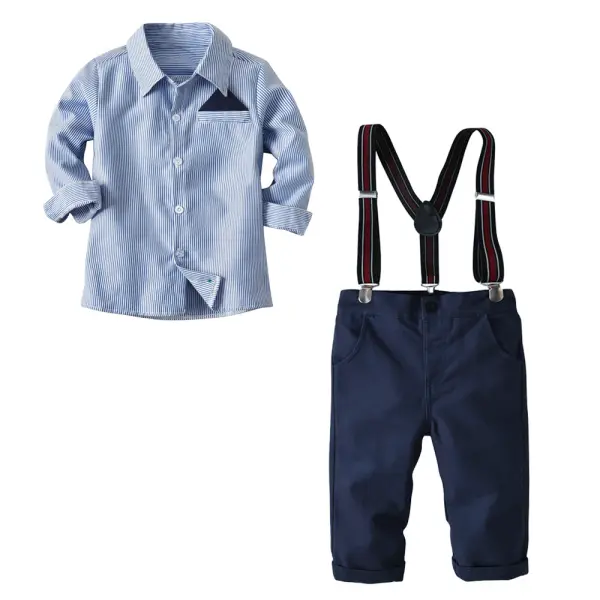 【18M-9Y】Boy's Two-piece Long-sleeved Shirt And Trousers - Popopiearab.com 