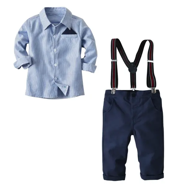 【18M-9Y】Boy's Two-piece Long-sleeved Shirt And Trousers - Popopiestyle.com 