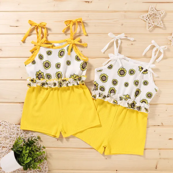 【3M-18M】Baby Flower Print Sling Bodysuit - Popopiestyle.com 