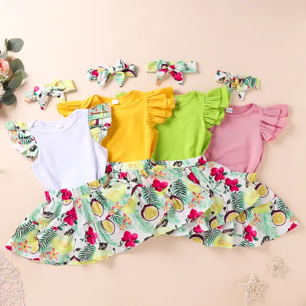 【0M-12M】Baby Print Romper Dress - Popopiestyle.com 