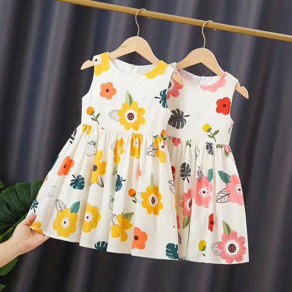 【2Y-9Y】Girls' Casual Small Fresh Vest Dress - Popopiestyle.com 