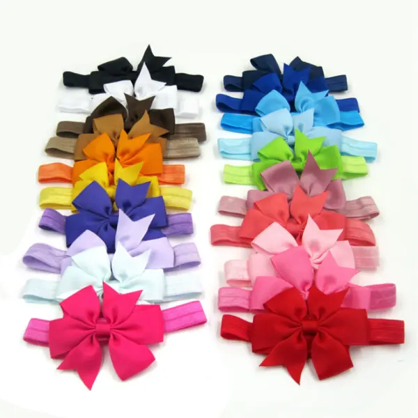 Children's Threaded Solid Color Bow Headband - Popopiearab.com 