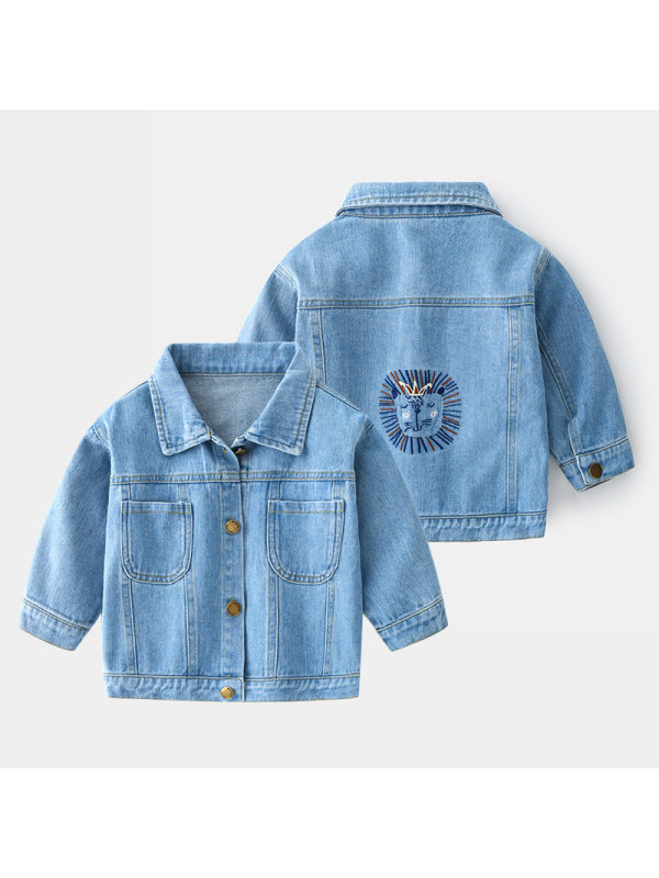 【18M-7Y】Boys Embroidered Denim Jacket