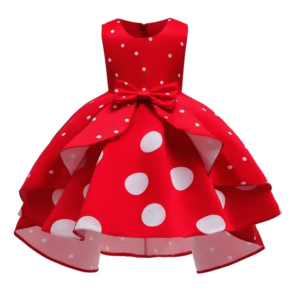 【2Y-11Y】Sweet Polka Dot Print Sleeveless Princess Dress - Popopiearab.com 