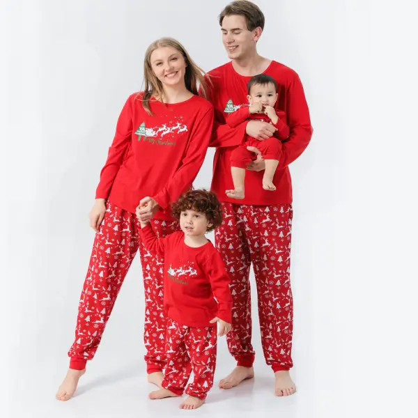 Christmas Print Red Family Matching Pajamas Only $16.99 - Popopieshop.com 