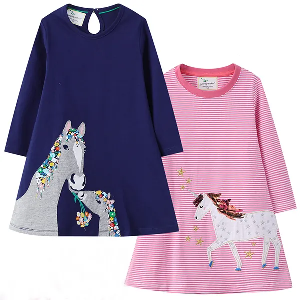 【12M-7Y】Long Sleeve Cartoon Pony Dress For Girls - Popopiearab.com 