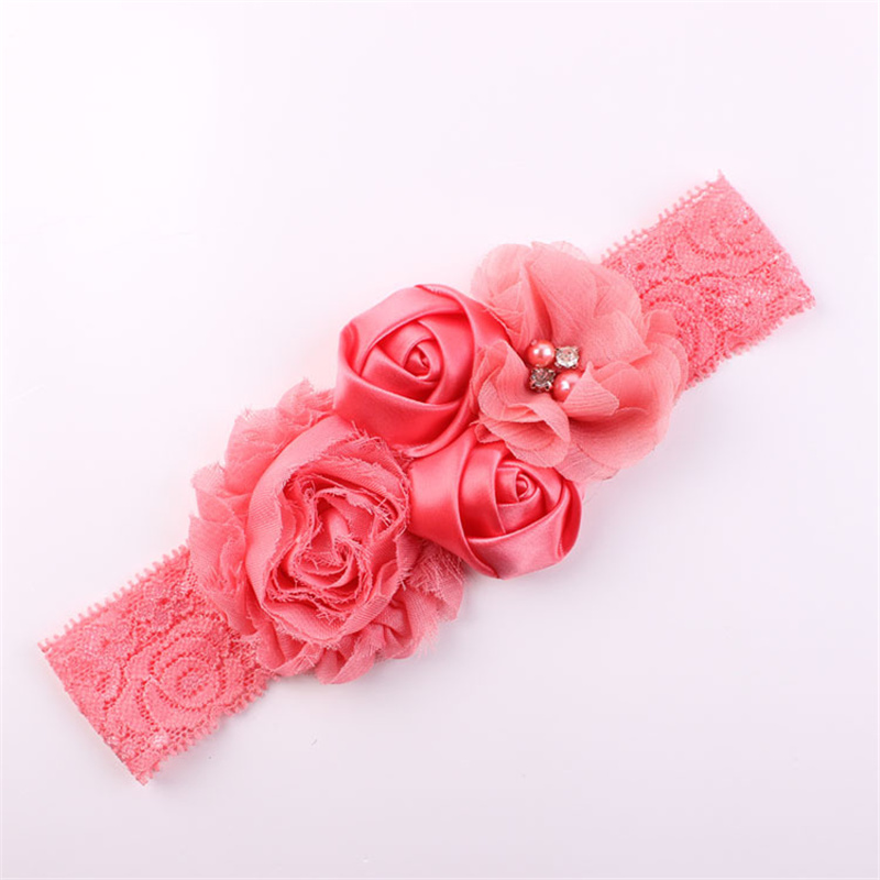 Baby Rose Lace Elastic Headband Popopieshop Com