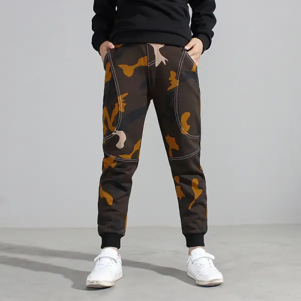 【4Y-13Y】Boys Trendy Camouflage Knit Pants - Popopiearab.com 
