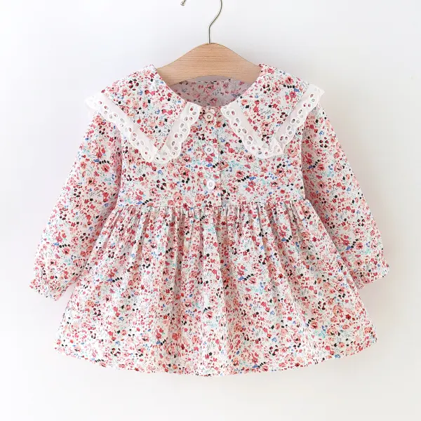【12M-4Y】Girls Doll Collar Printed Dress - Popopiearab.com 