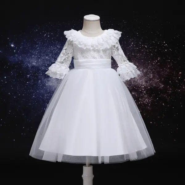 【2Y-10Y】 Girl Sweet White Lace Princess Dress - Popopiearab.com 