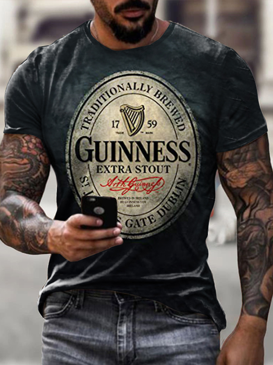 Mens Guinness Whiskey Printed Chic T-shirt