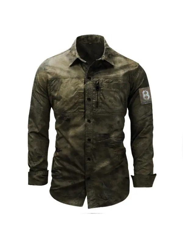Mens Washed Outdoor Wear-Resistant Casual Shirt - Plazabery.chimpone.com 
