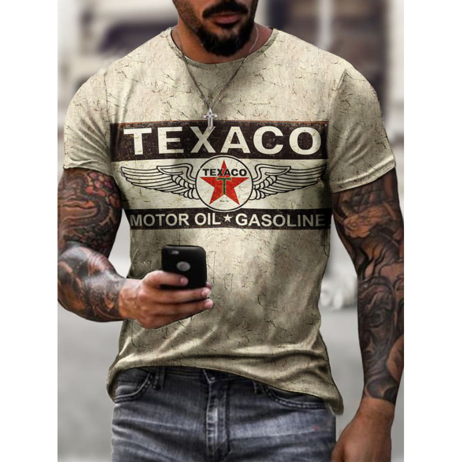 

Engine oil print casual T-shirt