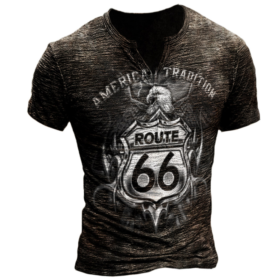 

Men 66 route eagle print outdoor T-shirt