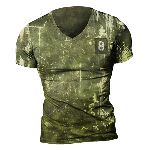 Mens outdoor tactical distressed printed T-shirt - Sanhive.com 