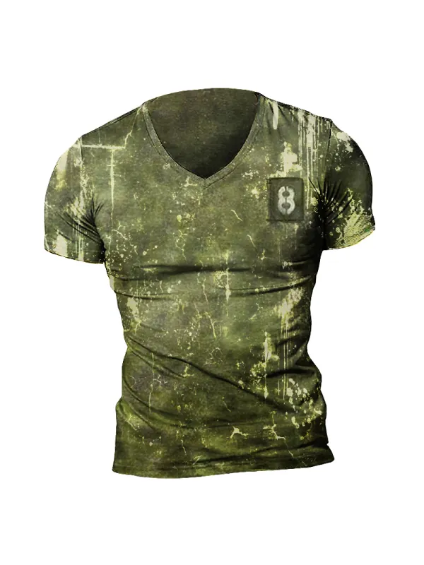 Mens outdoor tactical distressed printed T-shirt - Plazabery.chimpone.com 