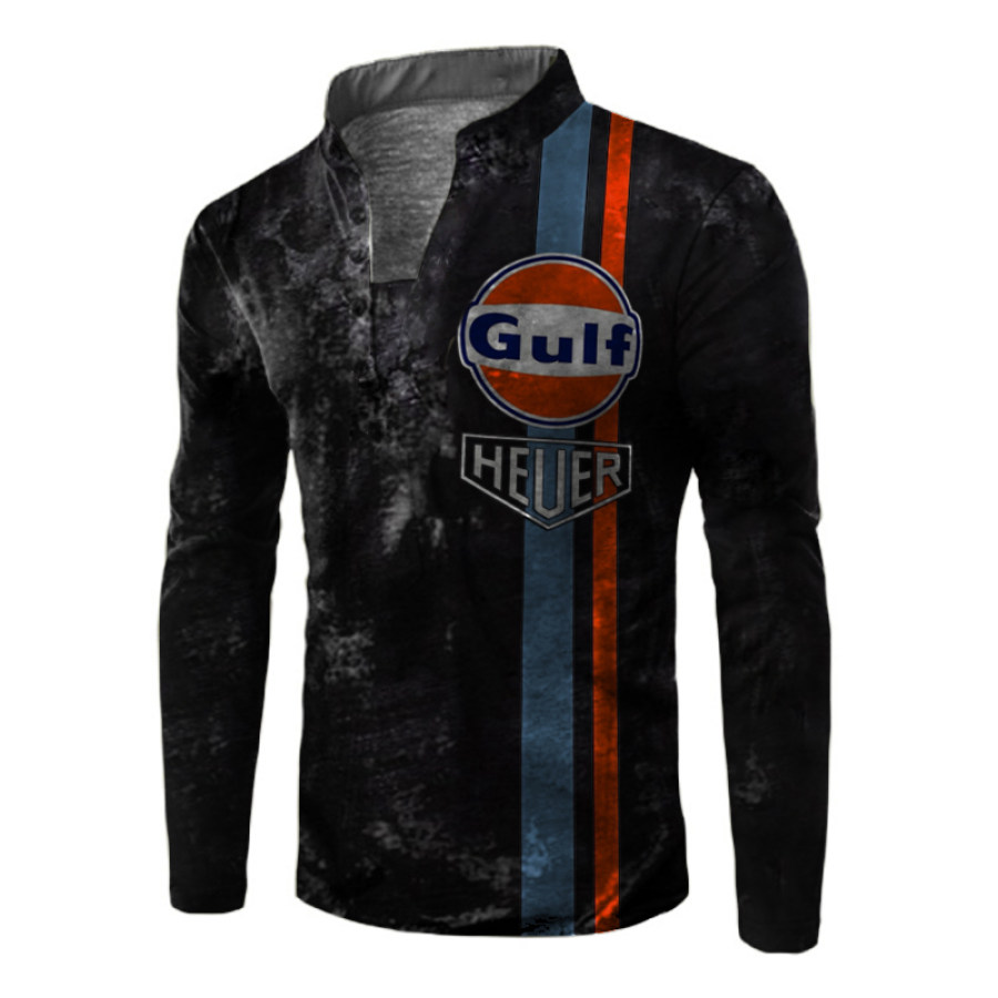 

Men's outdoor tactical gulf motor oil printed Shirt
