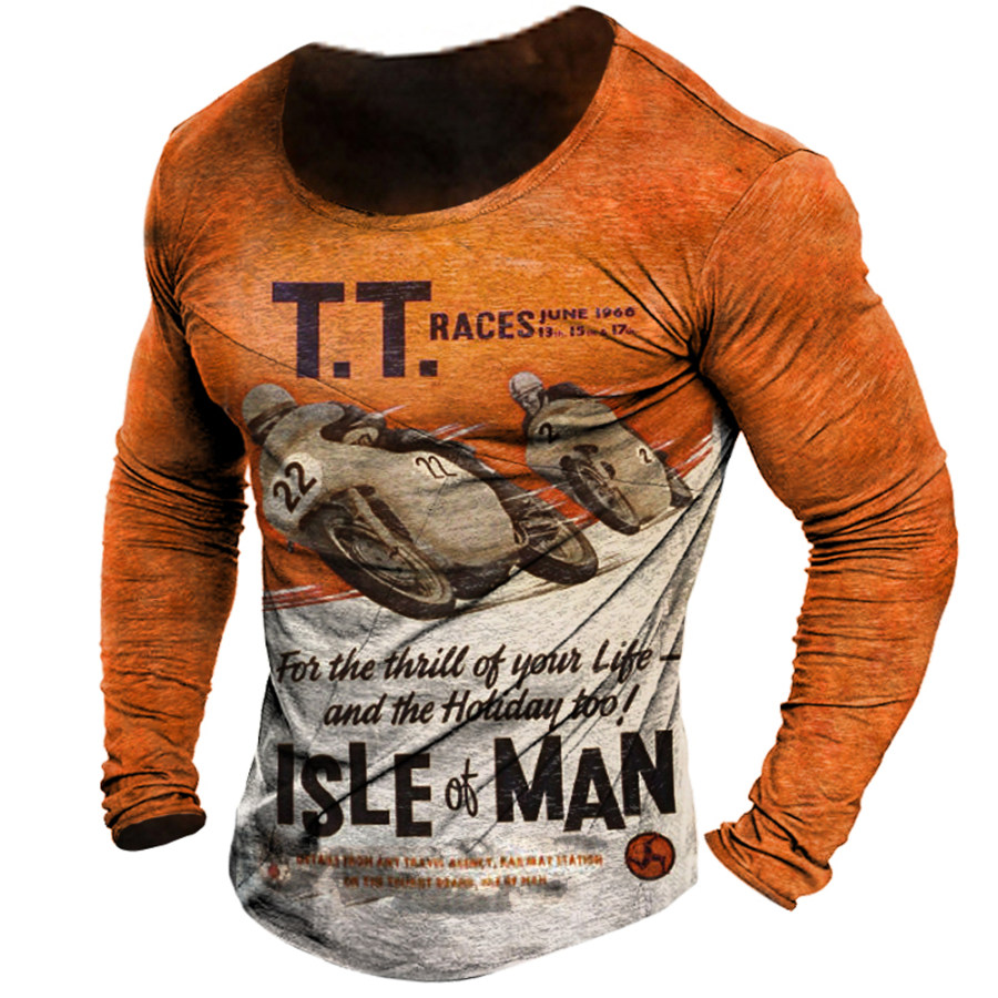 

Mens Vintage Motor Printed Tactical T-shirt