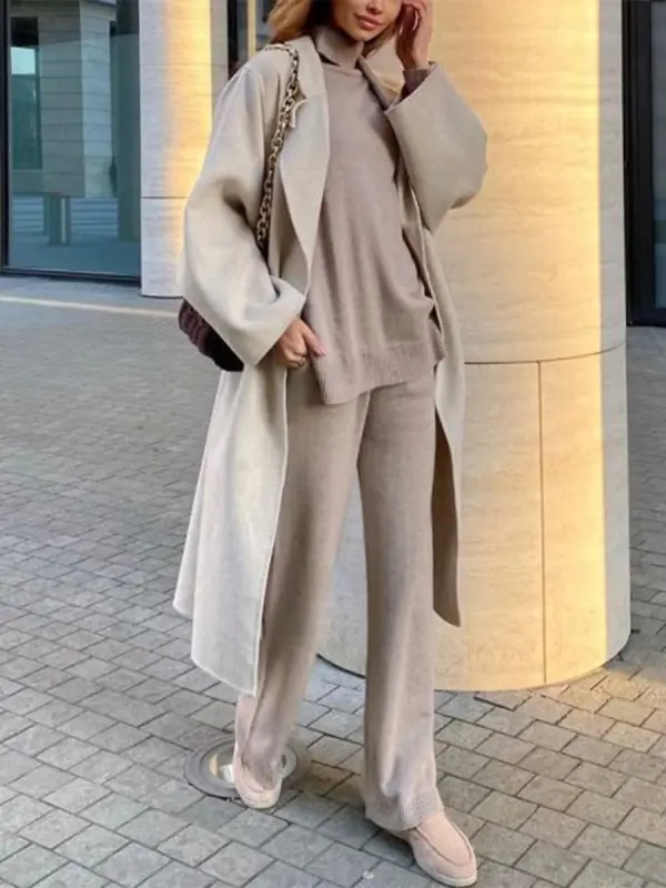Ladies' Elegant And Simple H-shaped Woolen Suit - Anystylish.com 