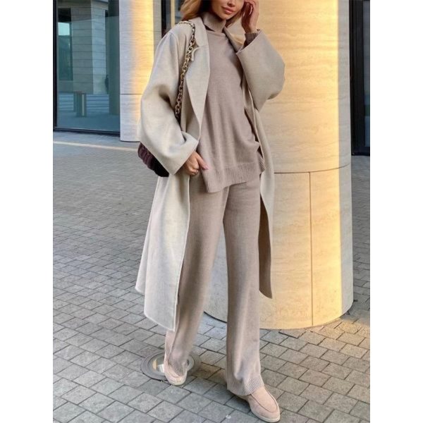 Ladies' Elegant And Simple H-shaped Woolen Suit - Anystylish.com 