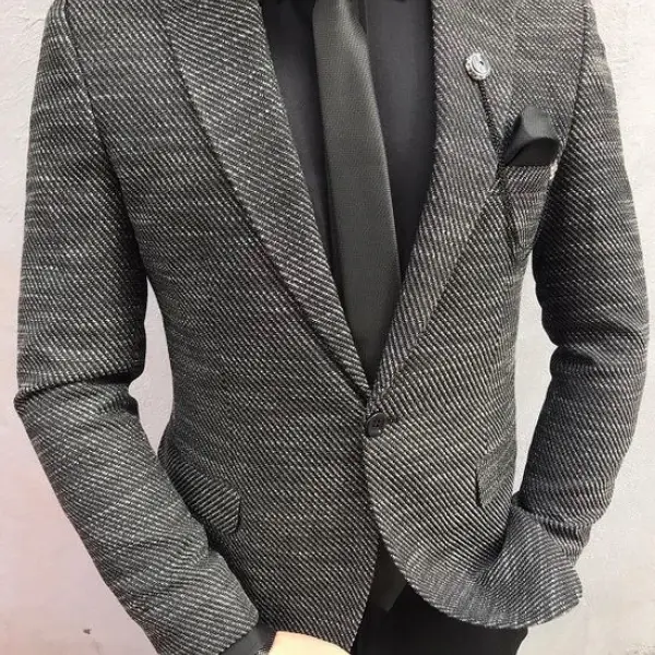 Men's Business Party Tweed Twill Suit - Fineyoyo.com 