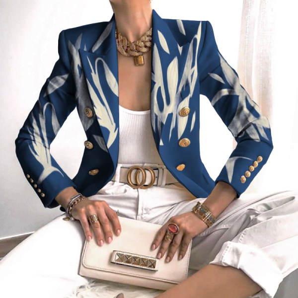 Fashion Casual Double-breasted Design Printed Suit - Anystylish.com 