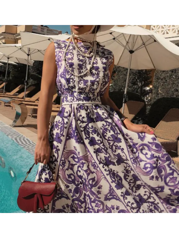 Elegant Ethnic Elements Printed Women's Dress - Anystylish.com 