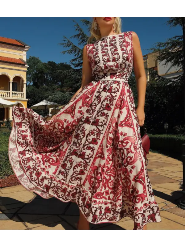 Fashion Ethnic Element Printed Women's Dress - Minicousa.com 