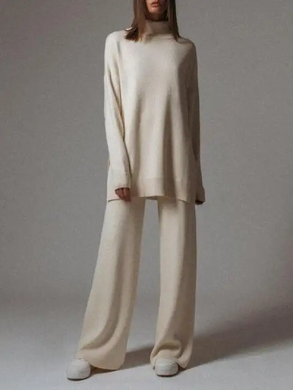 Women's Casual Loose Wool Knit Suit - Ininrubyclub.com 