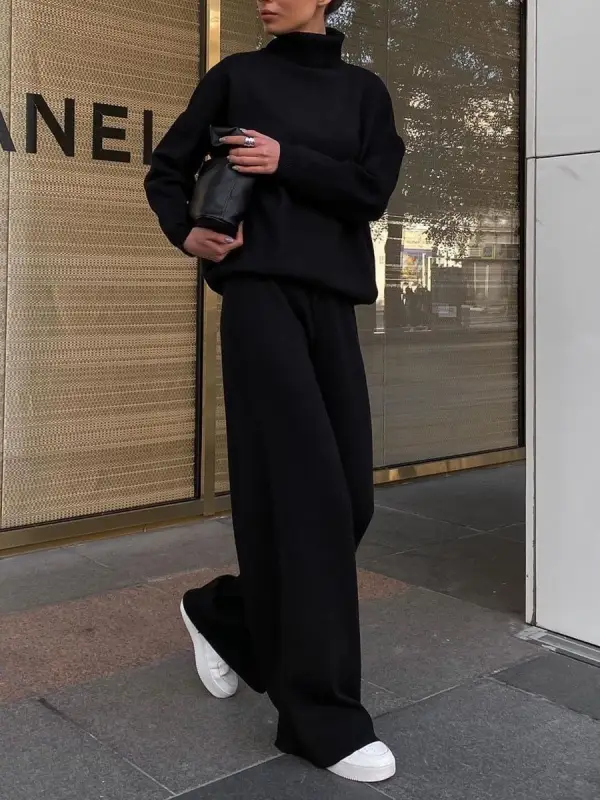 Classic And Elegant Half High Neck Cocoon Suit - Anystylish.com 