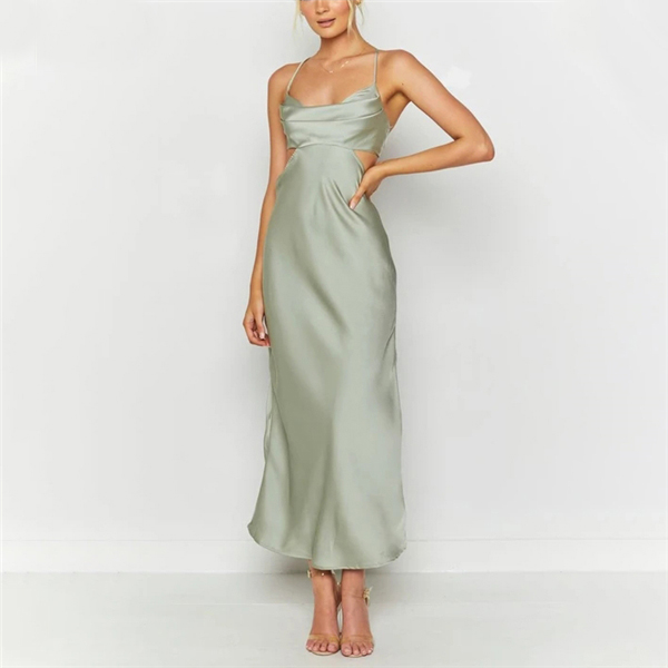 Fashion Sexy Sling Waist Cut Out Dress