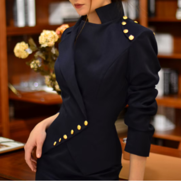 Women's Small Suit With Golden Buttons - Anystylish.com 