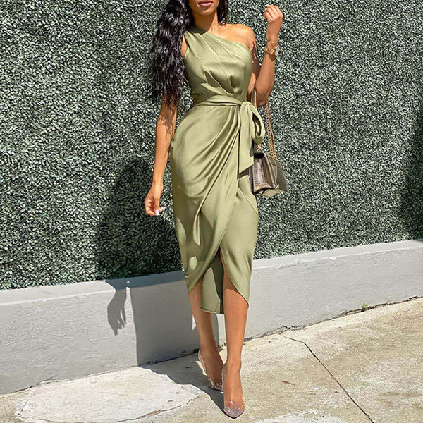 Sexy Strapless Dress With Waistband