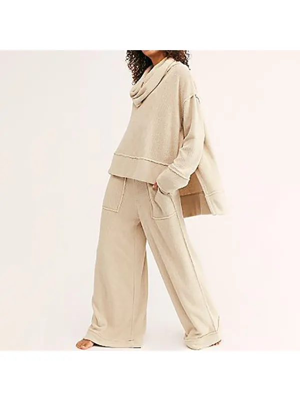 Women's Casual Loose Wool Knit Suit - Funluc.com 