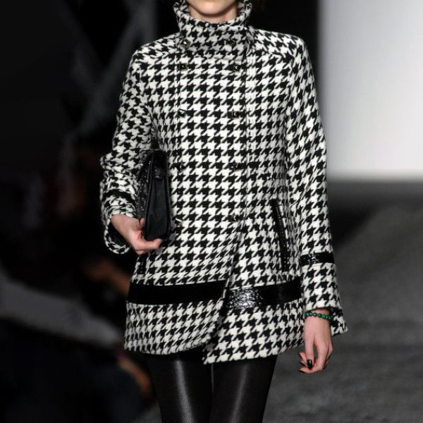 Fashion Houndstooth Women's Coat Only AED146.18 - Anystylish.com 