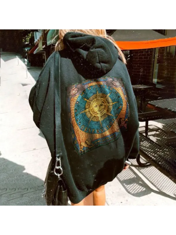 Modern Printed Color Long Sleeve Hoodie - Anystylish.com 