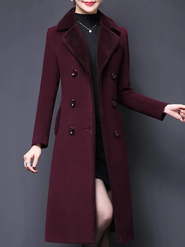 Fall/Winter Elegant Long Sleeve Woolen Coat - Funluc.com 